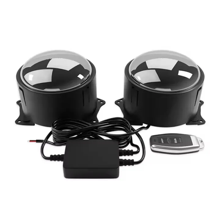 Dynamic LED Car Headlights Assembly 2 in 1 Devil Eye Decoration Fog ...
