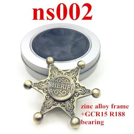 【Fanco Toy store】colorful Sheriff Captain Rudder Fidget Hexagonal Star Hand Spinner Metal Toys For Anxiety Antistress Kid Adults