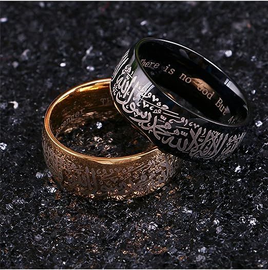 Men's%20Stainless%20Steel%20Muslim%20Islamic%20Ring%20with%20Shahada%20in%20Arabic%20and%20English%20Gold/Black,%20Set%20of%202%20-%20Image%202