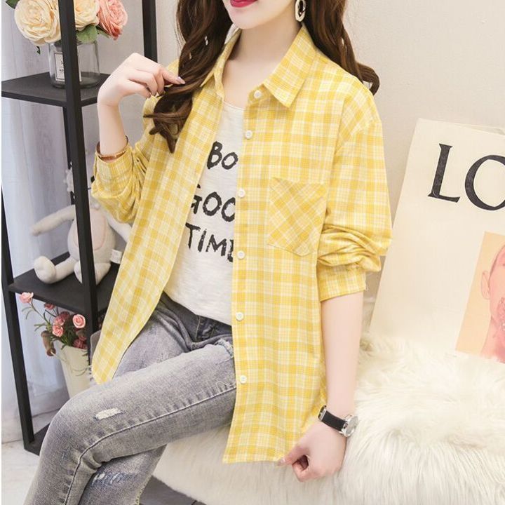 Cotton%20Plaid%20Long%20Sleeve%20Shirt%20Women's%20Spring%20and%20Summer%20Korean%20New%20Loose%20Top%20Outerwear%20Sun%20Protection%20Clothing%20Thin%20Shirt%20Coat%20-%20Image%205