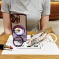 【Shop the Latest Trends】 HODON Plating Glitter Diomand Magnetic Ring Holder Phone Cases For 16 15 11 12 13 14 Pro 7 8 Plus X XR XS Case Lens Film Gradient Make-up Stand Cover.