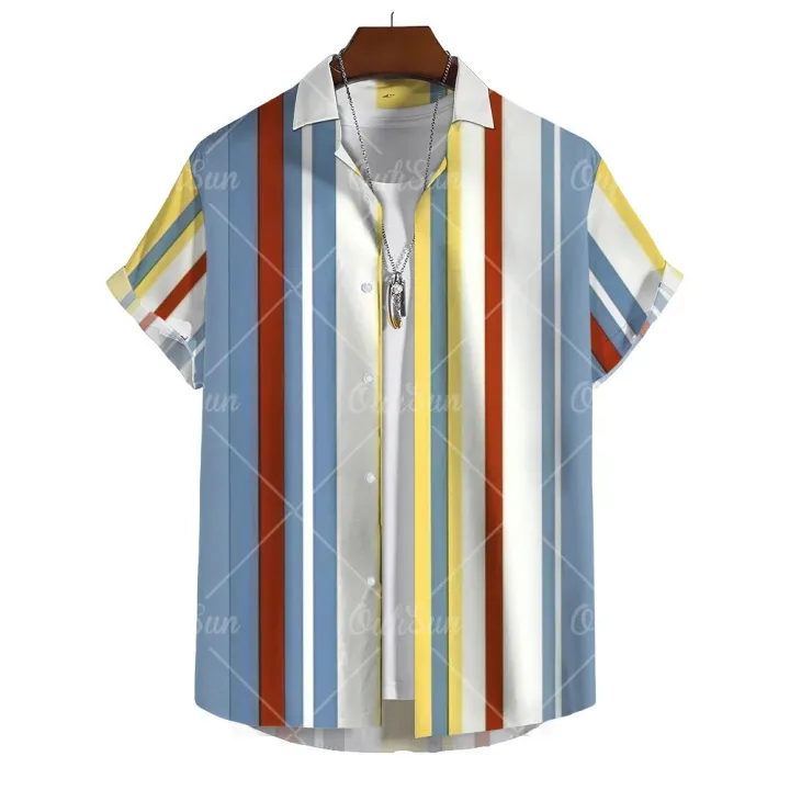 Hawaiian%20Men's%20Colourful%20Striped%20Social%20Camisa%20Short%20Sleeve%20Shirts%20For%20Men%20Casual%20Top%20Oversized%20Tee%20Clothing%20Fashion%20Y2k%20Hot%20-%20Image%205