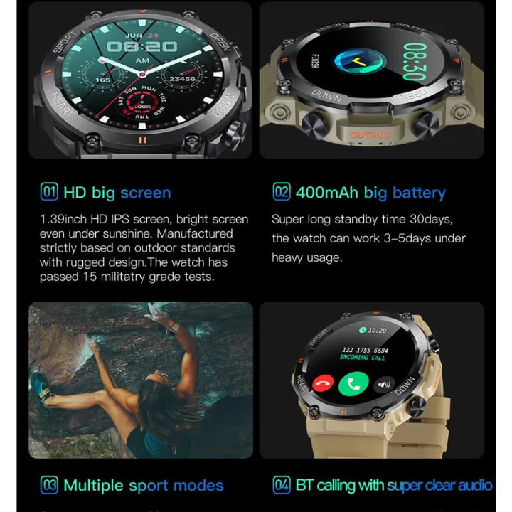 New%20K56%20Pro%20Smart%20Watch%20Men%20Bluetooth%20Call%20Sport%20Tracker%20400mAh%20Long%20Standby%201.39%20Inch%20360*360%20HD%20Screen%20Outdoors%20Smartwatch%20-%20Image%203