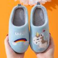 Child Cotton Shoes Kids Winter Slippers Boys And Girls Baby Cute Unicorn Warm Shoes Thickening Large Children Home Slippers. 
