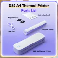 A4 Portable Thermal Transfer Printer Compatible with Windows/ Mac System Ink-less Printing Tattoo Pattern PDF File Webpage Contract Documents Picture Comes with 1pc Paper Roll. 