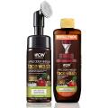 WOW Skin Science Apple Cider Vinegar Foaming Face Wash Combo Pack | Built in Brush | Refill Pack | For Oily Skin | Fresh, Clear Skin | Paraben Sulphates Free | 350 ml (FROM INDIA SAB). 