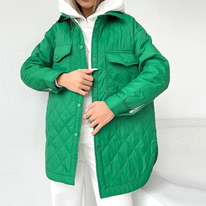 SHUJIN%20Plaid%20Quilted%20Jacket%20Women%20Loose%20Thin%20Puffer%20Parkas%20Coat%20Vintage%20Belted%20Outwear%20Autumn%20Winter%20Ladies%20Oversize%20Coat%20-%20Image%203