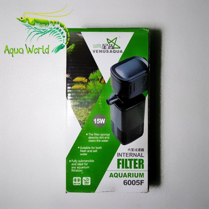 Venus Aqua 6005f Power Filter Aquarium Internal Filter 15 Watt Motor AQUARIUM FILTER AQUARIUM ACCESSORIES SOBO FILTER SOBO 1200 POWER FILTER SOBO Hang On Back Filter HOB  FILTER POWER FILTER