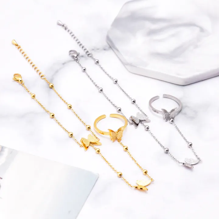 %E3%80%90Daily%20Necessities%20For%20Anyone%20Store%E3%80%91316L%20Stainless%20Steel%20New%20Fashion%20Upscale%20Jewelry%20Beaded%20Butterfly%20Charm%20Bracelets%20Back%20Chain%20Ring%20All%20In%20Women%20-%20Image%205