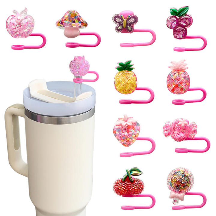 Silica Candy Straw Cap Good Quality Candy Shape Waterproof For Stanley Cup Straw Protective Cover Fruit Cherry Dust