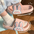 Thin Strip Girl Heart Lovely Soft Cute Rabbit Home Slippers Female Summer StudentinsNon-Slip Deodorant Bathroom Slippers. 