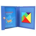 Magnetic Tangram Jigsaw Puzzles Game IQ Book Brain Teaser Education Kids Toy.
