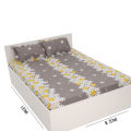 Double Size Flat Cotton Multicolor (Ash & White Floral Print) Bed Sheet Set - Two Pillow Covers Included- 300 Thread Count- Hand Washable. 