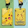 Pokmon Pikachu Card Holder Student Anime PVC Waterproof Demagnetizing Bus Subway Campus Card Collection Card Cover with Lanyard. 