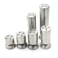 4pcs/set Height Adjustable Furniture Legs Feet Silver Stainless Steel Table Bed Sofa Level Feet Cabinet Legs,Hight-3"&4".
