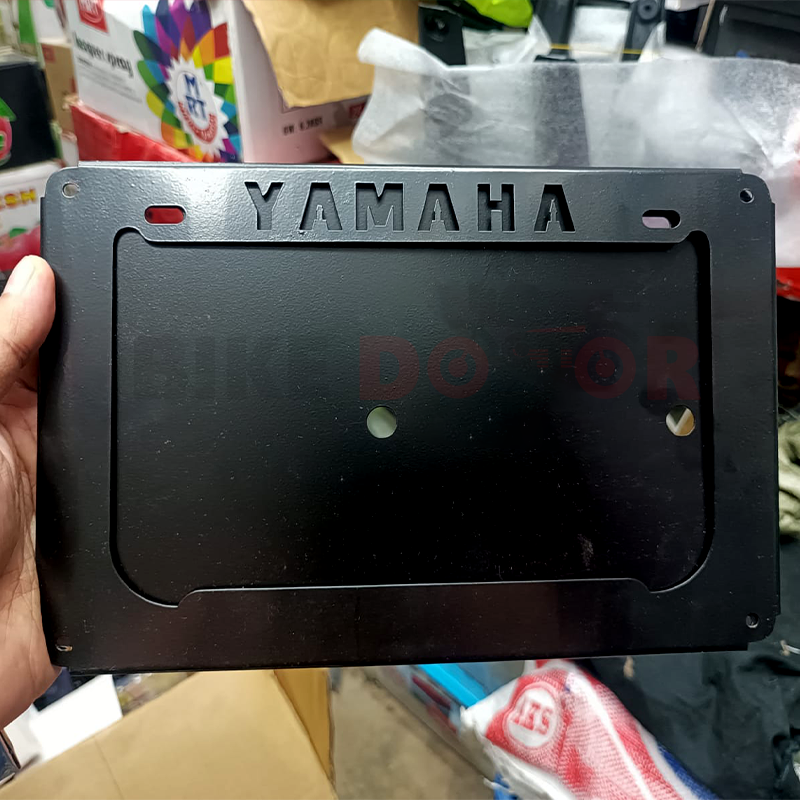 Yamaha Branded Metal Digital Box Type Registration Number Plate Holder Black 1 Piece