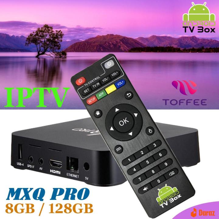 MXQ Pro 8K Android Smart TV Box - 8GB RAM- 128GB ROM 5G WIFI Digital TV Receivers with YouTube Player & Toffee
