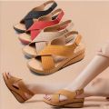 Women Shoes Summer Casual Sandals For Ladies Thick Bottom Wedge Women Sandals Red In Colour Hollow-Carved Design Sandals Women. 
