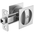 Bed/Bath Pocket Door Lock Silver Door Lock Metal Door Lock Satin Nickel Contemporary Privacy Square Pocket Door Hardware, Sliding Pocket Door Latch.