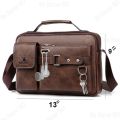 Men's Pu Leather Shoulder Bag (Chocolate Color ).