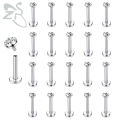 ZS 12pcs/lot Star Heart CZ Crystal Lip Piercing Set 4 Colors Stainless Steel Lip Ring Labret Monore Ear Tragus Helix Piercings. 