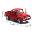 Red Metal Vintage Truck Red Vintage Pickup Truck Children's Car Toy Model Simulation Retro Truck Desktop Decoration Toy. 