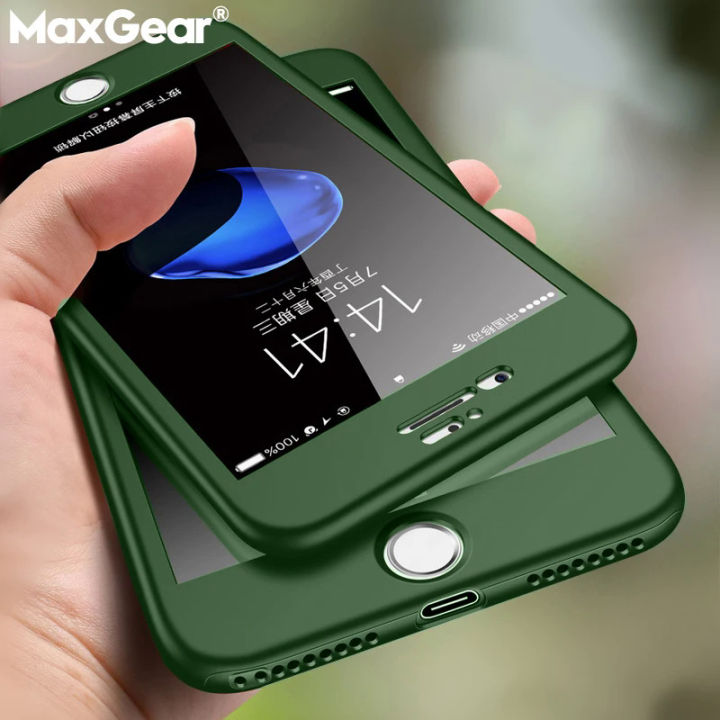 【Solitary waves】360 Full Cover Case On For iPhone SE 2 11 Pro Max Protective Cover For iPhone XS Max XR X 8 7 6S 6 Plus 11Pro 5S With Glass Film