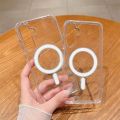 For Samsung Galaxy A36 MagSafe Compatible Shockproof Transparent Slim Fit Wireless Charging supported Frosted Border Phone Back Case Mobile Cover.
