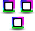 LED 6 Watt Side RGB (Red,Green,Blue) 3W and White 6W Round Squre Surface Panel Light Ceiling 3D Effect Lighting (Multi Color). 