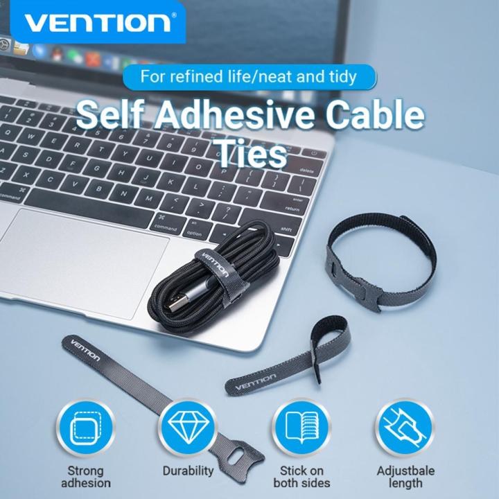 Vention KABB0 (10 Pcs) Cable Organizer, Self Adhesive Cable Tie Nylon Cable Management Belt
