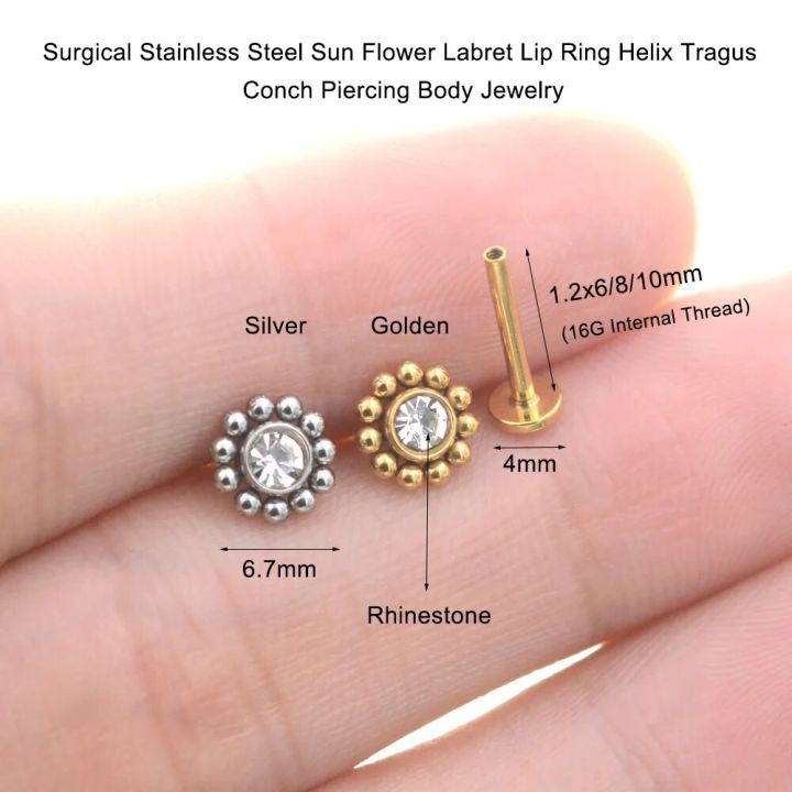 2Pcs%201.2x6/8/10mm%20Bar%20Sun%20Flower%20Helix%20Piercing%20Tragus%20Cartilage%20Earrings%20Conch%20Labret%20Lip%20Ring%20Nose%20Stud%20%D1%81%D0%B5%D1%80%D1%8C%D0%B3%D0%B8%20Ear%20Jewelry%2016G%20-%20Image%202