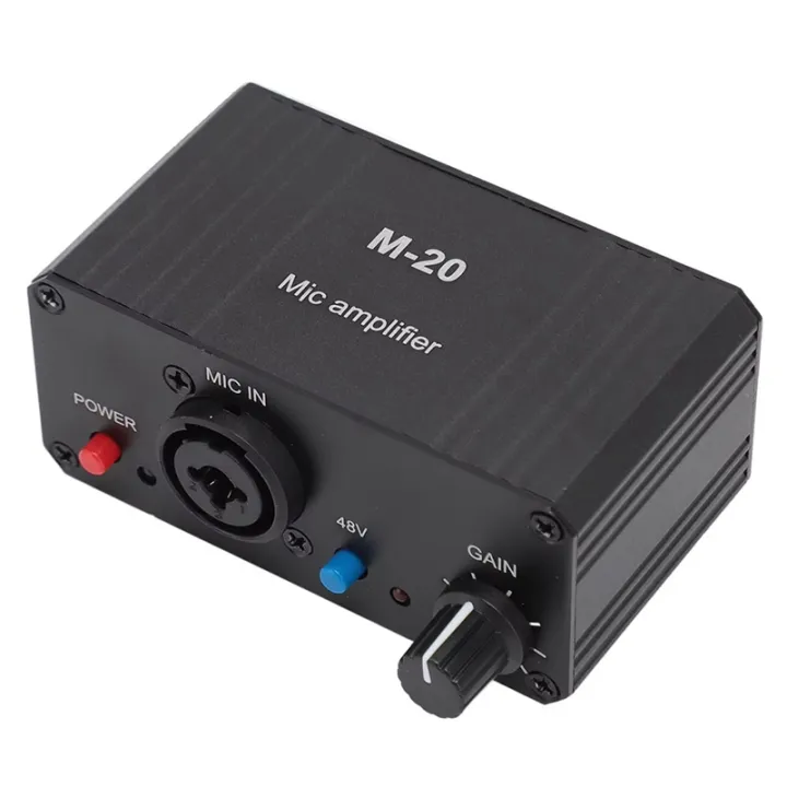 Mic Booster High Gain Compact Microphone Preamp XLR Output 48V Phantom ...
