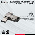 Lexar JumpDrive Dual Drive D400 64GB 2-in-1 USB 3.1 Type-C Pen Drive with 256-bit AES Encryption - PC/Android/Mac Compatible. 