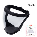Anti-Fog Full Face Shield With Filters Kitchen Oil-Splash Face Mask Work Protection Mask Safety Glasses Protective Cover Mask. 