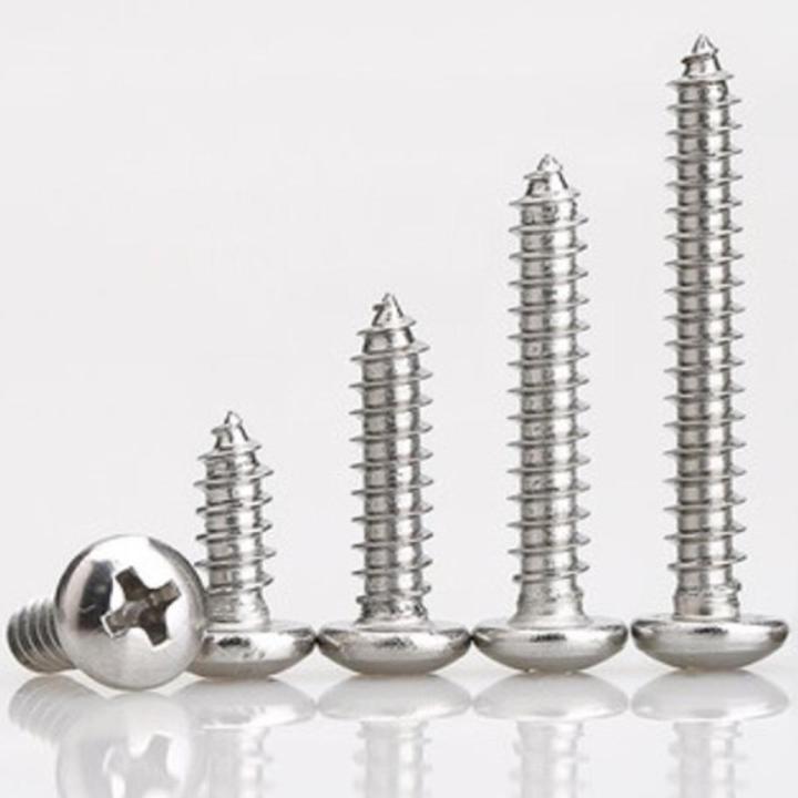 10-100pcs M1 M1.2 M1.4 M1.7 M2 M2.3 M2.6 M3  M4 M5 M6  Stainless steel Cross recessed round pan head tapping screws Wood SCREW-10mm