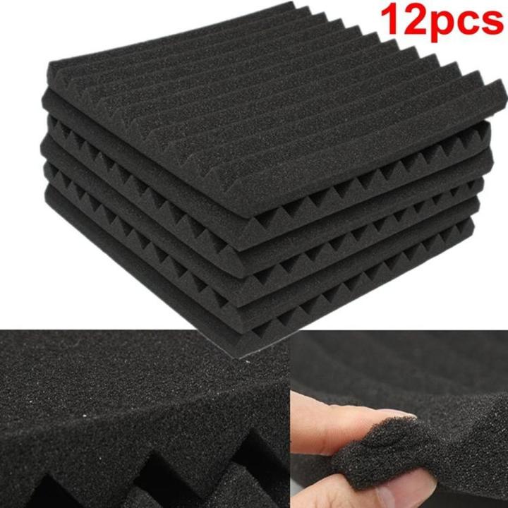 12 Packs Soundproofing Acoustic Studio Wedge Foam Tiles Wall Panels 30 ...