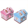 House Shaped Coin Bank Box with Lock. 