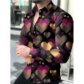 Luxury Fashion Men Shirts Oversized Casual Shirt love Print Long Sleeve Tops Men's Clothing Party Cardigan Blouses High Quality. 