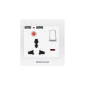 Wener Super Series 13A 3 Pin Multi with Two USB Socket Port with Neon Indicator Electrical Wall Switch Three 3Pin.