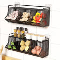 Optional Hanging Storage Basket Kitchen Fruit Vegetable Plates Dishes Tray Grocery Holder Kitchen Shelf Easy to Install.