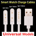 2Pin 4mm 7.62mm 4Pin Smartwatch Charge Cable Black White Strong Magnetic USB Charging Cord Rope 99% Universal for Smart Watch. 