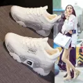 Bag Heel Sneakers2022New Women's Autumn Breathable Jelly Bottom Women's Shoes Height Increasing Insole Yellow Clunky Shoes Mesh Shoes. 