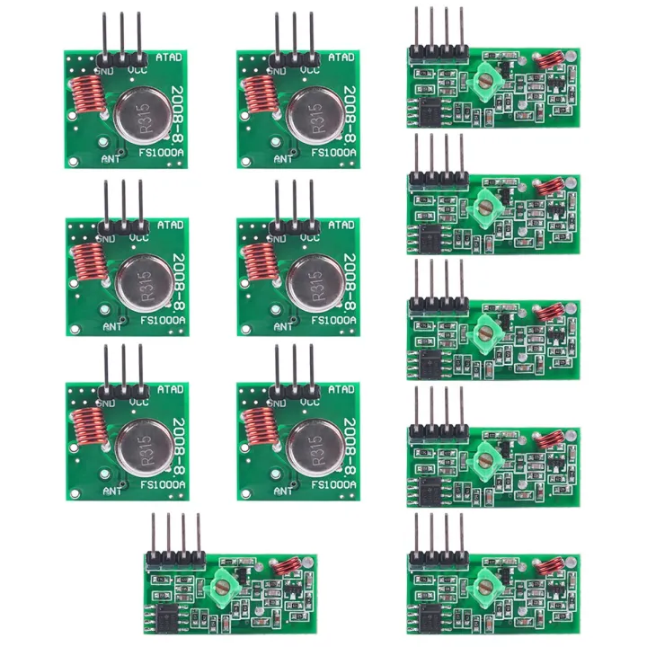 XY-MK-5V / XY-FST 315Mhz Rf Transmitter and Receiver Module Link Kit for Arduino/Arm/McU/Raspberry pi/Wireless DIY(6-pack)