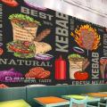 Custom Kebab Fast-food Restaurant Background Wallpaper Industrial Decor Mural Snack Bar Wall Paper Papel De Parede Papel Tapiz.
