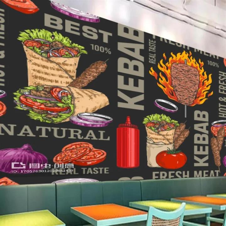 Custom%20Kebab%20Fast-food%20Restaurant%20Background%20Wallpaper%20Industrial%20Decor%20Mural%20Snack%20Bar%20Wall%20Paper%20Papel%20De%20Parede%20Papel%20Tapiz%20-%20Image%202