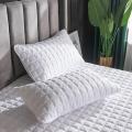48x74 Soft Anti-Mite Quilting Process Pillowcase Solid Quilted Cotton Bedroom Home Decoration Pillow Cover White Blue Pink Beige. 
