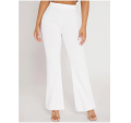 ZAARA High Waist Flare Pants - Stretchable Ribbed Fabric - pants for womens.