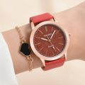 Fashion Starry Sky Dial Bracelet Watch 2 Piece Ladies Watch Set Women Leather Strap Quartz Girl Wrist Watch Women Watches No Box. 