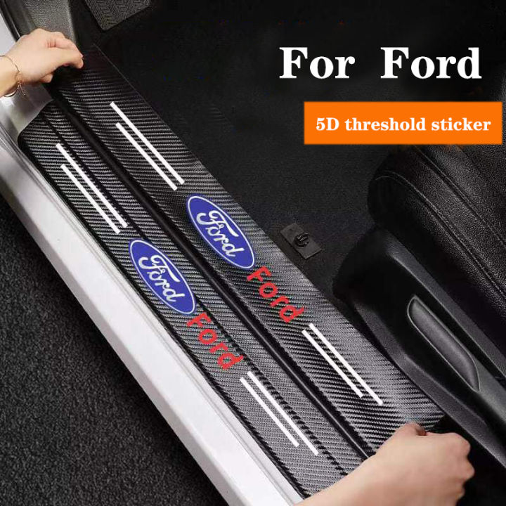Carbon Fiber leather Threshold Protection Sticker Car Door Threshold ...