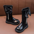 Girls Shoes Kids Boots Fall/Winter 2023 New Fleece Cotton Martin Boots Bow Princess Boots Boots.